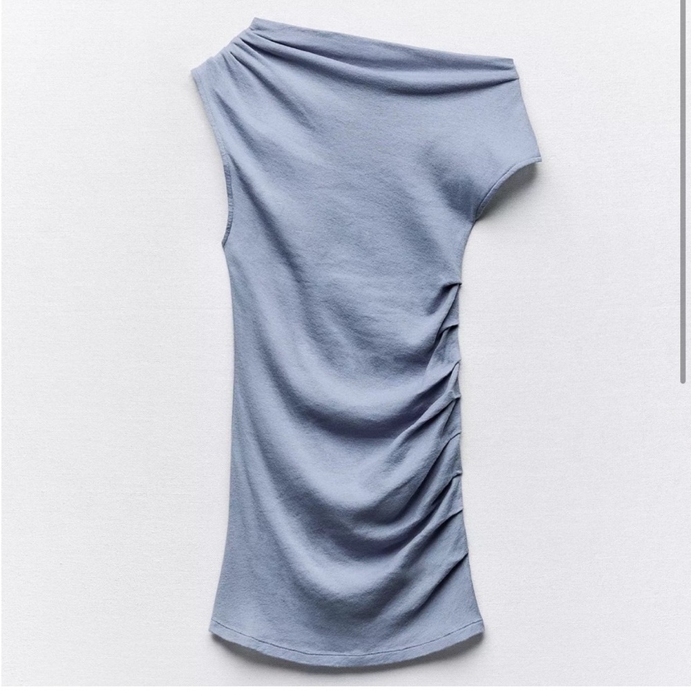 One-Shoulder Blue shirt asymmetrical NWOT
